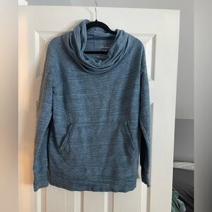 L.L. Bean Women's Heathered Blue Cowl Neck Sweater